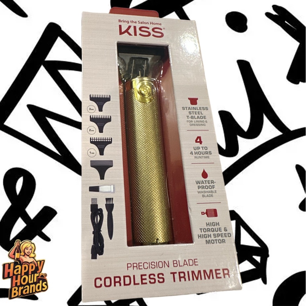 KISS USA Precision Blade Cordless USB Hair Trimmer Clipper, 8 Pieces